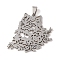Non-Tarnish 201 Stainless Steel Pendants, Hollow, Cat Charm, Stainless Steel Color, 40.5x45x1.5mm, Hole: 4x7mm