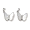 Double Butterfly Brass Micro Pave Clear Cubic Zirconia Pendants, Cadmium Free & Nickel Free & Lead Free, with Shell, Platinum, 15x17.5x3.5mm, Hole: 4.5x2.5mm