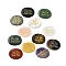 Natural Mixed Gemstone Cabochons, Oval with Engraved Word This Too Shall Pass, 44~46x34~35x6.5~7.5mm