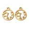 Ion Plating(IP) 304 Stainless Steel Charms, Manual Polishing, Star, Golden, 14.5x12x1mm, Hole: 1.6mm
