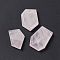Natural Rose Quartz Pendants, Polygon Charms, 21~26x16~19x6mm, Hole: 1mm