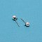 304 Stainless Steel Stud Earring Findings, with Acrylic Imitation Pearl Beads and Loop, Stainless Steel Color, 17x6.5mm, Hole: 0.8mm, Pin: 0.8mm