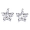 Brass Inlaid Clear Cubic Zirconia Pendants, Cadmium Free & Nickel Free & Lead Free, Star, Platinum, 16.5x16x2.5mm, Hole: 1mm