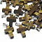 Natural Tiger Eye Pendants, with Stainless Steel Snap On Bails, Cross, 29~30x18~19x5~6mm, Hole: 6x4mm