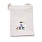 Halloween Cotton Cloth Storage Pouches, Rectangle Drawstring Bags, for Candy Gift Bags, Boy Pattern, 13.8x10x0.1cm