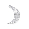 Non-Tarnish 304 Stainless Steel Pendants, Stainless Steel Color, Moon, 36.8x20x1.6mm, Hole: 1.9mm