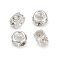 Brass Rhinestone Beads, Rondelle, Crystal, Silver, 8x5mm, Hole: 3.5mm