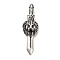 Tibetan Style 304 Stainless Steel Big Pendants, Lion Head & Sword Charm, Antique Silver, 63x19.5x10mm, Hole: 9x4.5mm