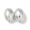 UV Plating CCB Plastic Beads, Texture, Oval, Silver, 24x17.5mm, Hole: 2.3mm