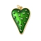 Brass Enamel Pendants, Heart Charm, with Jump Ring, Rack Plating, Lead Free & Cadmium Free, Long-Lasting Plated, Real 18K Gold Plated, 26x17.5x3.5mm, Hole: 3.4mm