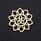 201 Stainless Steel Filigree Joiners Links, Laser Cut, Flower, Golden, 15x14.5x1mm