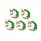 Alloy Enamel Pendants, Cadmium Free & Nickel Free & Lead Free, Light Gold, Unicorn, Green, 20x21.5x2mm, Hole: 1.6mm