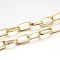 Aluminium Paperclip Chains, Flat Oval, Drawn Elongated Cable Chains, Unwelded, Light Gold, 15.5x8x1mm
