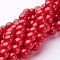Natural Mashan Jade Round Beads Strands, Dyed, Red, 8mm, Hole: 1mm, about 48pcs/strand, 15 inch