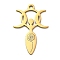 304 Stainless Steel Pendants, Triple Moon Goddess Charms, Golden, 30x20x1mm, Hole: 1.8mm