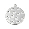 Brass Pendants, Cadmium Free & Nickel Free & Lead Free, Round Charms, Platinum, 22.5x20x1.5mm, Hole: 1.6mm