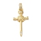 Rack Plating Brass & Cubic Zirconia Pendants, Cadmium Free & Lead Free, Long-Lasting Plated, Cross, with Jump Ring, Real 18K Gold Plated, 35x18x5mm, Hole: 5x7mm