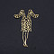 201 Stainless Steel Filigree Joiners, Woman, Golden, 60x38x1mm