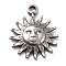 Non-Tarnish 304 Stainless Steel Charms, Textured, Sun, Stainless Steel Color, 14.5x11.5x2mm, Hole: 1.5mm