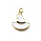 Brass Enamel Pendants, with Jump Ring, Witch Hat Charm, Long-Lasting Plated, Lead Free & Cadmium Free, Real 18K Gold Plated, Rack Plating, White, 15.5x15x2mm, Hole: 3mm