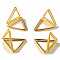 Mini Iron Place Card Holders, Cute Table Card Holders, for Wedding, Parties, Triangle, Golden, 17x23x24~30mm
