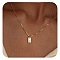 304 Stainless Steel Box Chain Necklaces, 201 Stainless Steel Rectangle Initial Pendant Necklaces for Women, Real 18K Gold Plated, Letter G, 15.75 inch(40cm)