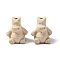 Cinnabar Beads, Carved Lacquerware, Bear, Blanched Almond, 17x15x14.5mm, Hole: 1.5mm