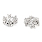 Brass Micro Pave Clear Cubic Zirconia Bead Caps, Cadmium Free & Nickel Free & Lead Free, Star, Platinum, 11.5x5mm, Hole: 2mm