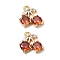 Brass Micro Pave Cubic Zirconia Pendants, Cadmium Free & Nickel Free & Lead Free, Cherry Charms, Real 18K Gold Plated, Chocolate, 9.5x10x3mm, Hole: 1.2mm