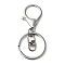 Alloy Keychain Clasp Findings, with Iron Rings, Platinum, 68mm