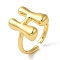 Initials Brass Open Cuff Ring for Women, Cadmium Free & Nickel Free & Lead Free, Letter H, 16.5x14.5mm, Adjustable