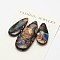Assembled Synthetic Dyed Imperial Jasper and Bronzite Pendant Sets, teardrop, Marine Blue, 35~50x15~20x6~7mm, Hole: 1.5mm