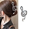 Resin Claw Hair Clips, Mucical Note, Hair Accessories for Girls or Women, Platinum, 110x50mm