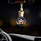 Empty Glass Perfume Bottle Pendants with Wood Cap, Aromatherapy Fragrance Essential Oil Diffuser Bottle, Car Hanging Decor, Flower Pattern, 25cm, Bottle: 51x36.5x29mm, Capacity: 8ml(0.27fl. oz)