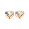 Brass Micro Pave Cubic Zirconia Pendants, Real 18K Gold Plated, Nickel Free, Heart, Clear, 18x19x7mm, Hole: 1.5mm