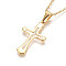304 Stainless Steel Pendant Necklaces, with Cable Chains and Lobster Claw Clasps, for Religion, Cross, Golden, 17.6 inch(44.8cm), 1.5mm