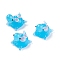 Handmade Lampwork Beads, Turtle, Deep Sky Blue, 18.5~20x14.5~17.5x16.5mm, Hole: 1.8mm