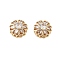 Brass Micro Pave Clear Cubic Zirconia Beads, Cadmium Free & Nickel Free & Lead Free, Flower, Real 18K Gold Plated, 13x8.5mm, Hole: 1.6mm