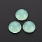 Transparent Acrylic Cabochons, with Glitter Powder, Half Round, Aquamarine, 14x7mm