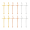 48Pcs 3 Colors Alloy Sword Pendants, Mixed Color, 66x24mm, 16pcs/color