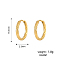Simple Stainless Steel Textured Twist Hoop Earrings, Real 18K Gold Plated, 16.3x2.3mm