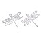 Tarnish Resistant 201 Stainless Steel Filigree Pendants, Etched Metal Embellishments, Dragonfly, Stainless Steel Color, 29x34.5x0.2mm, Hole: 1.8mm