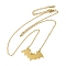 304 Stainless Steel Pendant Necklaces, Bat, Golden, 19.49 inch(49.5cm)