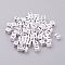 Pandahall 50g Opaque Acrylic Horizontal Hole Letter Beads, Cube, Letter T, 6x6x6mm, Hole: 3.2mm
