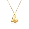 304 Stainless Steel Pendant Necklaces, Heart, Golden, 17.64 inch(44.8cm)