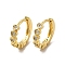 Rack Plating Brass Micro Pave Cubic Zirconia Leverback Earrings, Long-Lasting Plated Heart Jewelry for Women, Cadmium Free & Lead Free, Real 18K Gold Plated, 13x13x2.8mm, Pin: 0.8mm