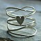 Heart Zinc Alloy Finger Rings for Women, Platinum, US Size 9(18.9mm)