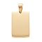 304 Stainless Steel Pendants, Stamping Blank Tag, Manual Polishing, Rectangle, Golden, 30x19x3mm, Hole: 4.5x8mm