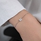 925 Sterling Silver Cable Chain Link Bracelets, Cubic Zirconia Letter Jewelry for Women, Platinum, Letter M, 5-7/8 inch(15cm)