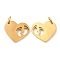 PVD Vacuum Plating 304 Stainless Steel Pendants, with Jump Ring, Heart with Footprint Charm, Golden, 13x16.8x1.4mm, Hole: 3.2mm
